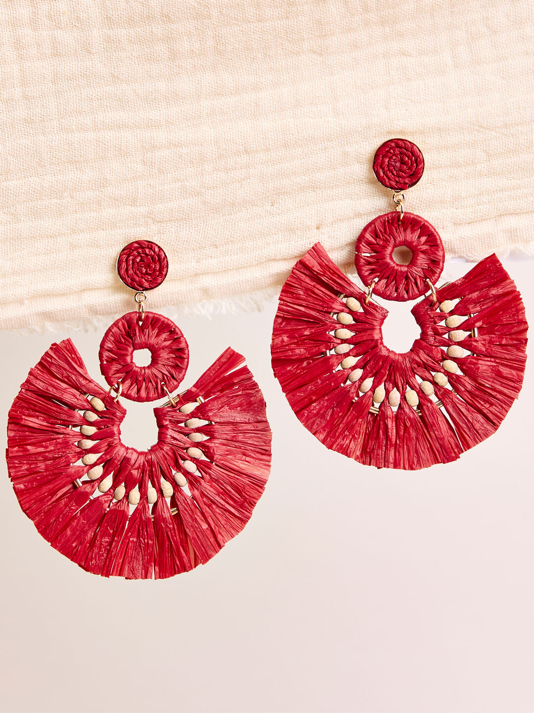 Raffia Fan Earrings