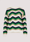 Wavy Stripe Knitted Jumper, Green, large