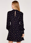 Scribble Print Empire Dress, Navy, large