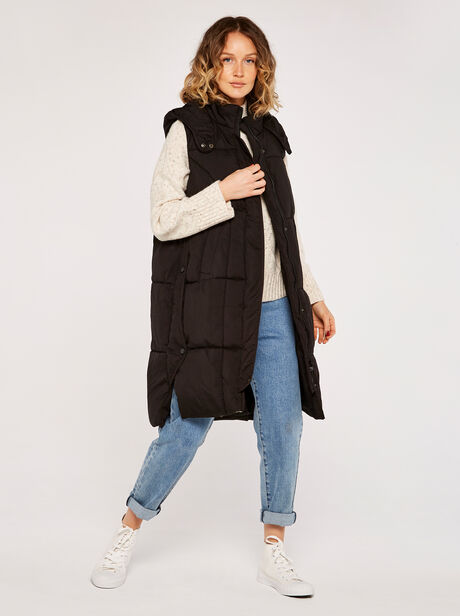 Button Longline Puffer Gilet