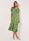 Sarasa Robe mi-longue à nœud floral, Vert, L