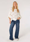Swirl Knit Poncho Jumper, Cream, large