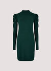 Ruch Shoulder Mini Dress, Green, large