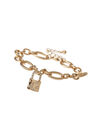 Moon Padlock Bracelet, Yellow, large