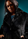 Curve Longline Soft Faux Fur Coat, Black, large
