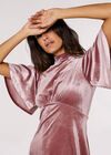 Velvet Flare Mini Dress, Pink, large