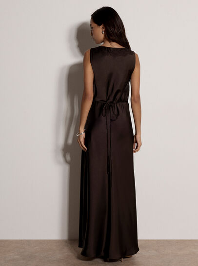 Satin Lace Maxi Dress