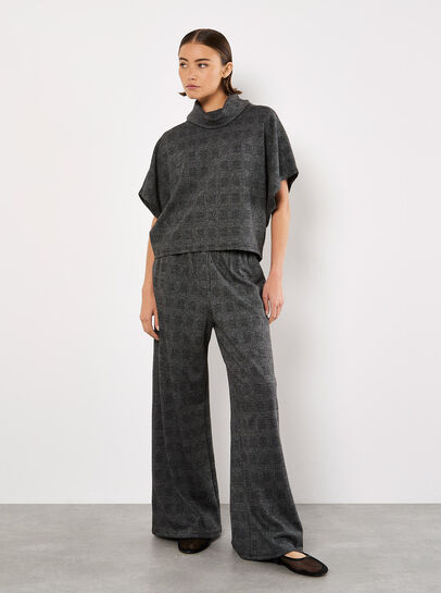Check Print Batwing Top