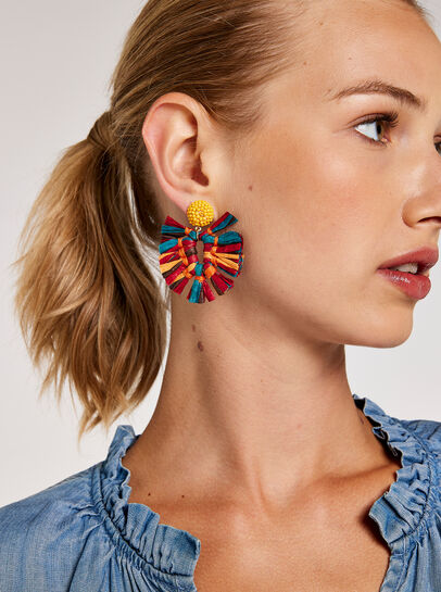Multicoloured Thread Earrings