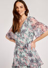 Meadow Print Tiered Midi Dress, Mint, large