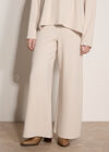 Waffle Jersey Knit Wide-Leg Joggers, Stone, large