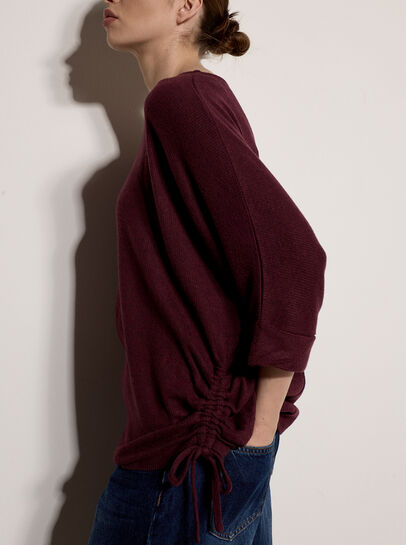 Soft Touch Drawstring Batwing Top