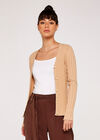 Ribbed Button Down Cardigan, Stone, large