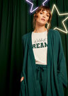 Waffle Knit Pyjama Robe, Green, large