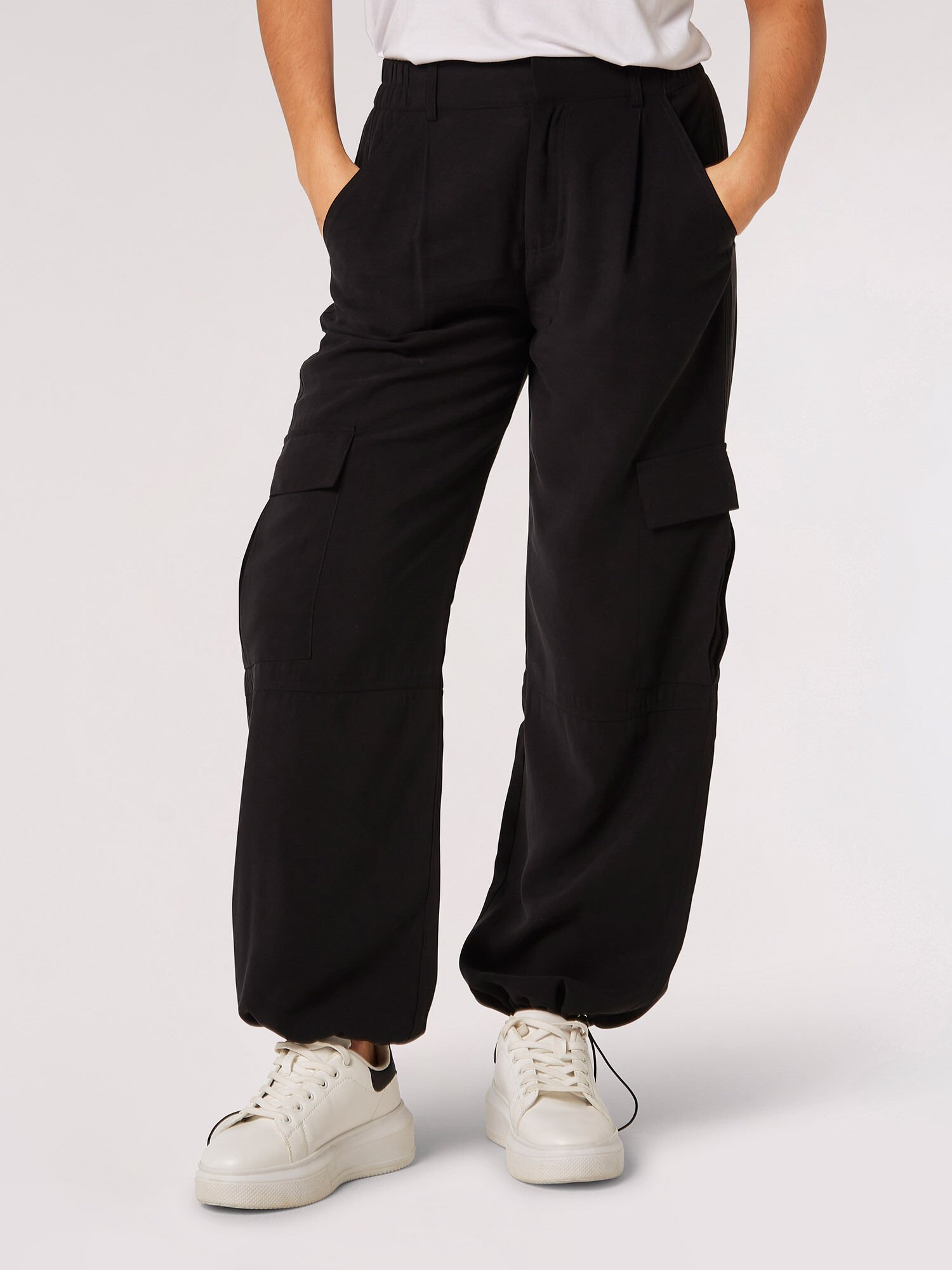 Soft Touch Twill Relaxed Cargo Trousers Apricot Clothing