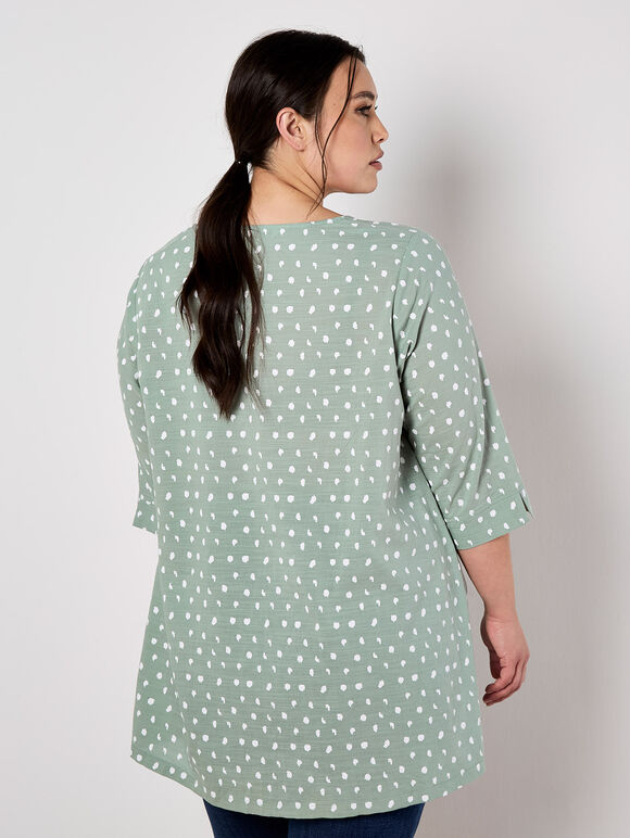 Irregular Spot Asymmetric Wrap Top, Mint, large