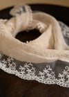 Lace Trim Head Scarf, White, large