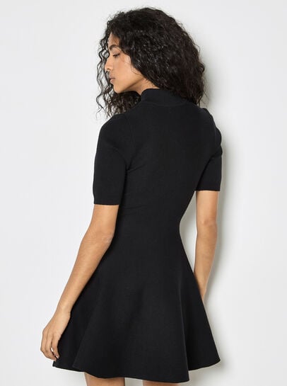 Fit And Flare Ribbed Knit Mini Dress