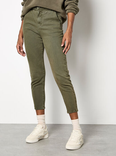 Freya Paper Bag Waist Crop Skinny Fit Jeans