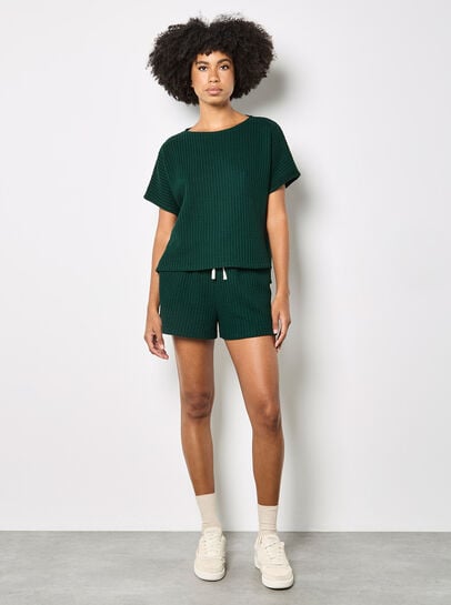 Waffle Knit Oversized T-Shirt