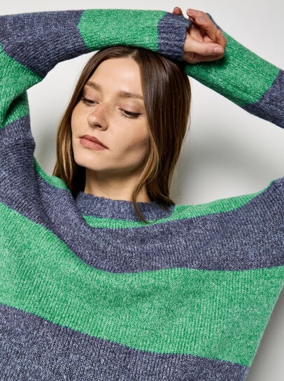 Large Stripe Oversized Jumper