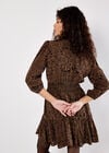 Paisley Ruffle Soft Mini Dress, Rust, large