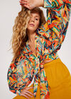 Palm Front Tie Top, Orange, large
