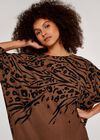 Leopard & Zebra Cocoon Dress, Rust, large