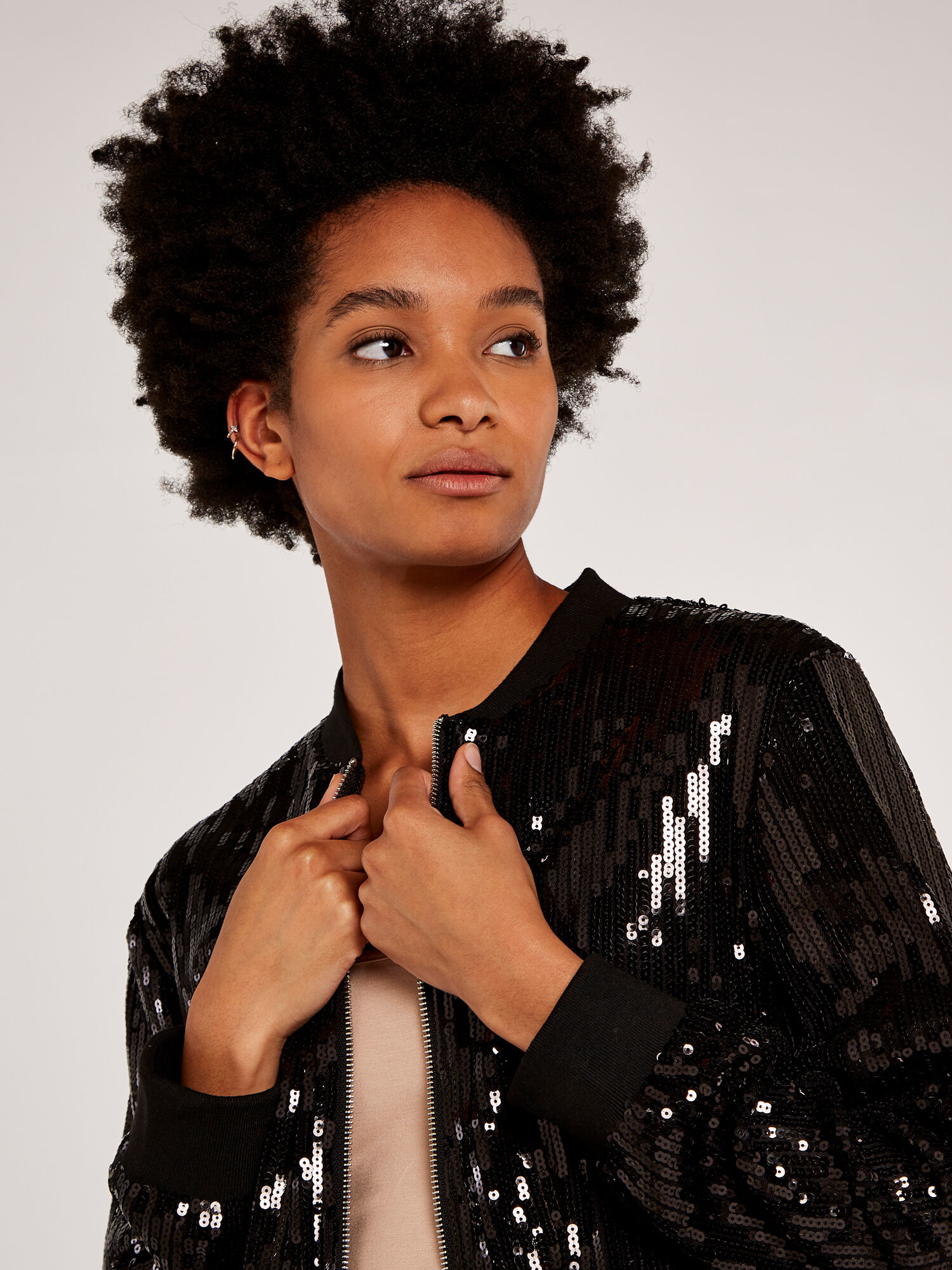 Womens sequin cheap bomber jacket