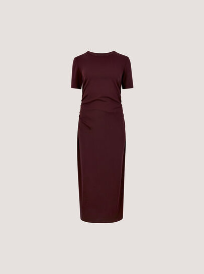 Cotton Ruched T-Shirt Maxi Dress