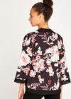 Black Watercolour Floral Cover Up , Black, large