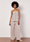 Tailored Straight-Leg Trousers, Stone, large