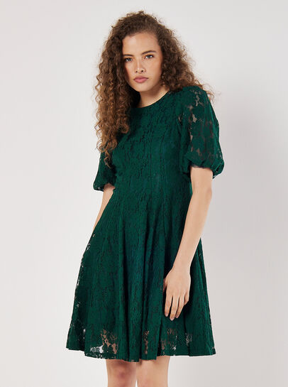 Floral Lace Skater Mini Dress