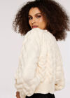 Bubble Crop Cardigan, Cream, large