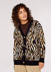 Zebra Mirage Oversize Cardigan, Stone, large