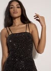 Rhinestone Studded Midi Dress, Black, large