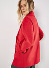 Tailored Double-Breasted Peacoat, Red, large