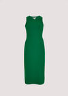 Ribbed Racer Midi Dress, Green, large