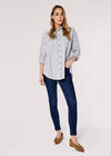 Multi Stripe Oversized Shirt, Blue, large