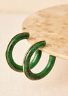 Big Green Hoop Earrings, Green, large