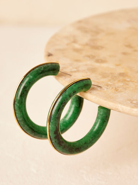 Big Green Hoop Earrings