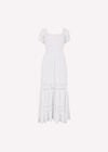 Floral Lace Milkmaid Maxi Dress, White, large