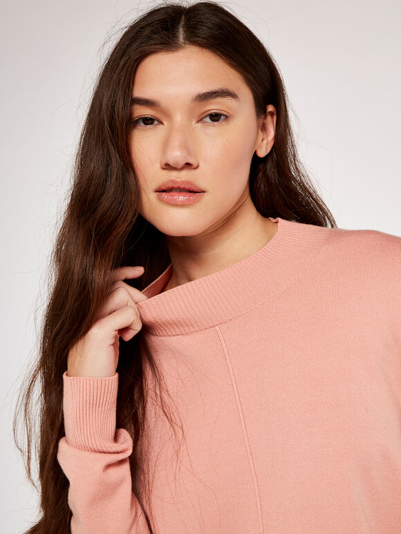 Soft Oversized Pocket Jumper, Pink, large