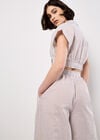 Stripe Shirt Crop Top, Stone, large