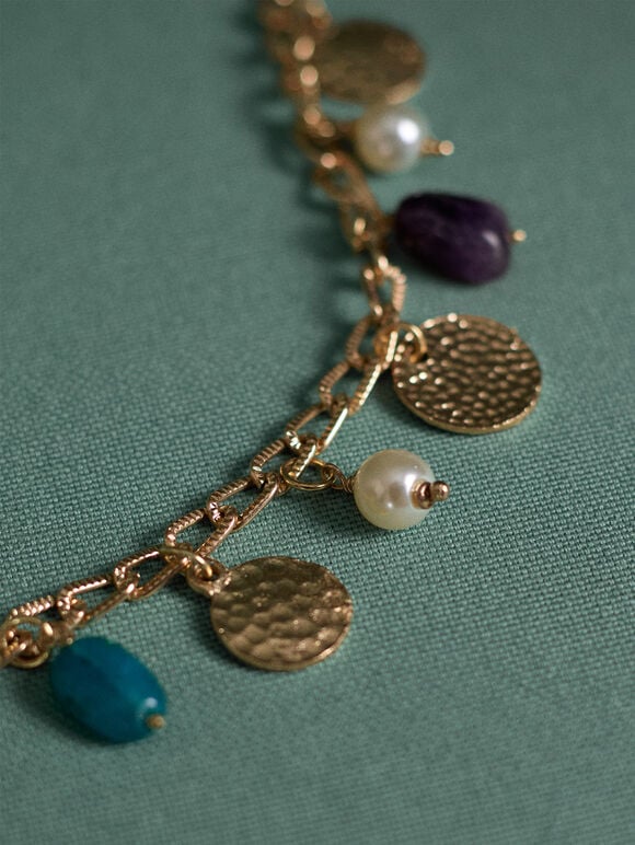 Multicharm Bracelet, Gold, large
