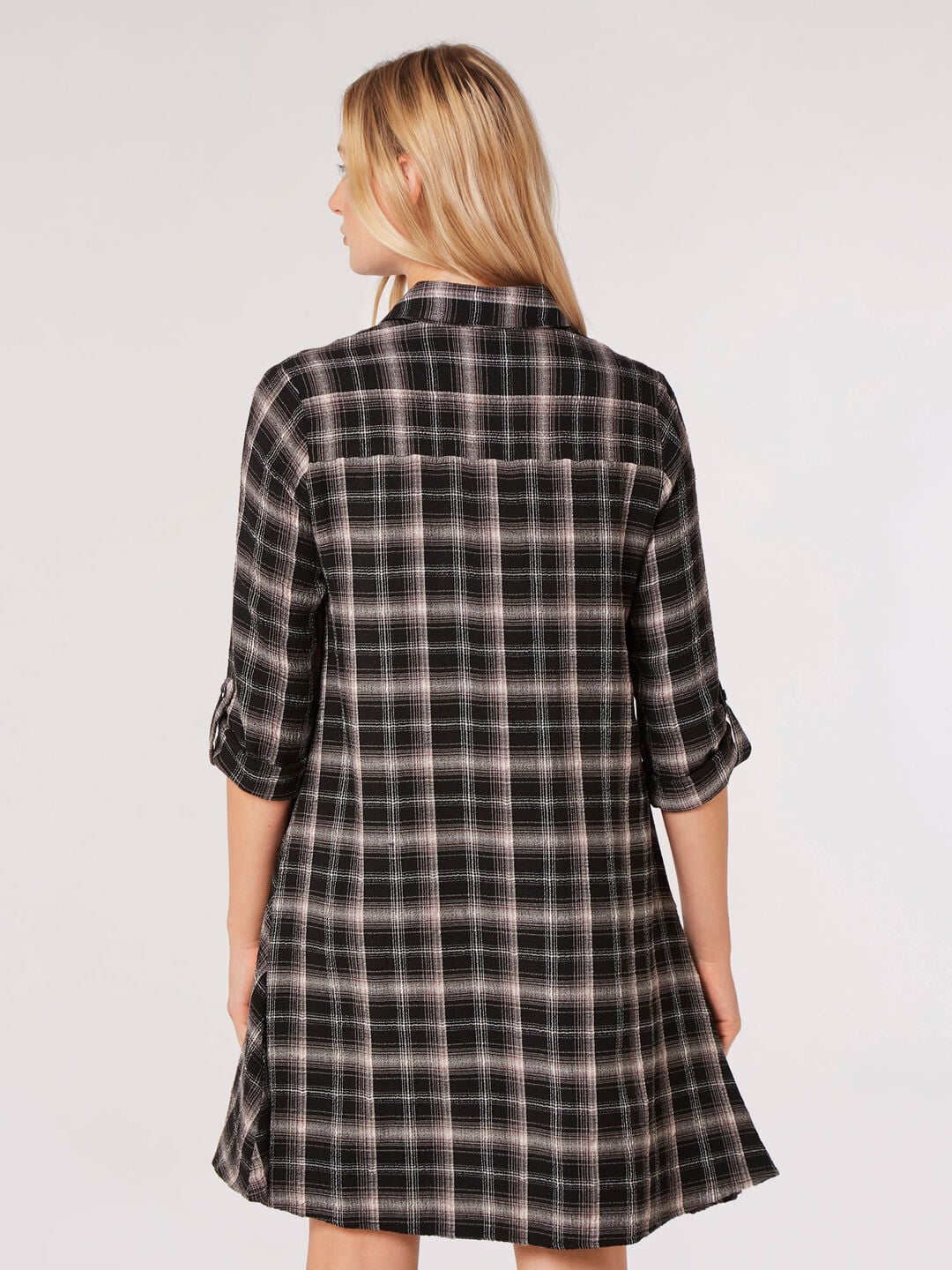 check shirt dress Cotton Check Tunic Shirt Dress