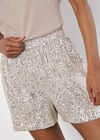 Sequin Embellished Shorts, Stone, large
