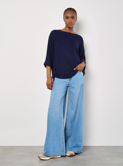 Soft Touch Drawstring Batwing Top