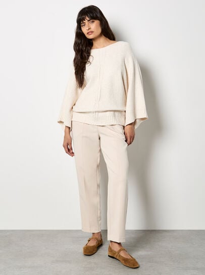 Oversized Cable Knit Cape Jumper