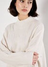 Rhinestone Embellished Fine Knit Jumper, Cream, large